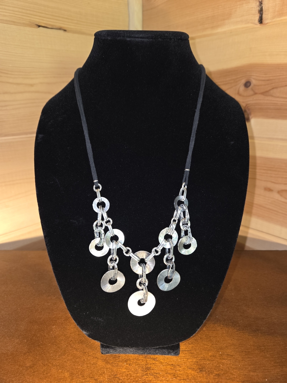 Silver Disc‎ Cascade Necklace - Women's Silver Tone Jewelry